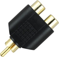 Adapter Rozdzielacz Rozgałęznik 2 x RCA Gniazdo - 1 x RCA Wtyk Trójnik