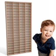 PÓŁKA NA SAMOCHODZIKI AUTKA RESORAKI NA ŚCIANĘ ORGANIZER 80 MIEJSC SKLEJKA