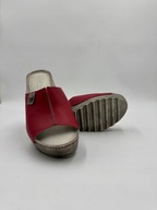 Klapki Damskie Skórzane Pollonus 5-0937 RED GOAT Czerwone rozmiar 36