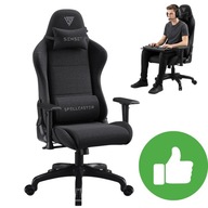 FOTEL GAMINGOWY SENSE7 SPELLCASTER MATERIAŁOWY CZARNY PIANKA HR KLASA 4