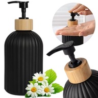 POJEMNIK DOZOWNIK DO MYDŁA PŁYNU ŻELU DYSPENSER NA MYDŁO CZARNY 400 ML