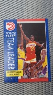 1991-92 Fleer Team Leader * Dominique Wilkins * Hawks