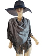 SARAH KERN CHUSTA wycinana jak zamszowa frędzle