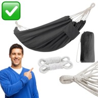 HAMAK OGRODOWY BEZ DRĄŻKA TURYSTYCZNY 240kg MOCNY 275cm x 150cm + POKROWIEC