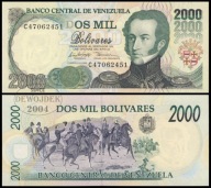 BNB - WENEZUELA 2000 Bolivares 1998 luty C 47062451 # P77b # UNC