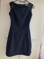 Parisse 34 XS 36 S sukienka mała czarna cekiny rozkloszowana