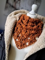 ZIMOWA SZYDEŁKOWA RUDA CHUSTA BANDANA Z WEŁNY CZESANKOWEJ_NA PREZENT!!!