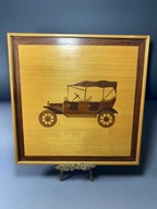 ZABYTKOWY SAMOCHÓD DUŻY OBRAZ INTARSJA #245