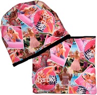 KOMPLET ZIMOWY CZAPKA + KOMIN Styl Barbi JESIENNO ZIMOWY OCIEPLANY