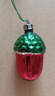 STARA ozdobna BOMBKA na choinkę ŻOŁĄDŹ PRL-u czerwono-zielony