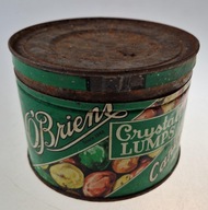 Stare blaszane pudełko o'brien's crystal lumps candies po słodyczach