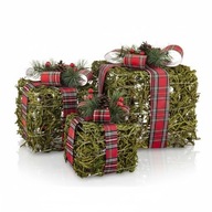 Ozdoba Prezent LED Komplet 3 szt. Podświetlane Dekoracja Świąteczna