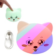 Silikonowa lampka nocna Kotek – 5 kolorów, akumulator, ładowanie USB!