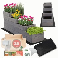 WARZYWNIAK DREWNIANY GRZĄDKA PODWYŻSZONA PIĘTROWA DONICA 45x30x120 EKO