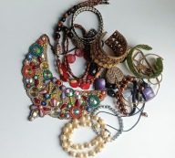biżuteria vintage, bransoletki, naszyjniki zestaw