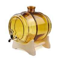 BECZKA SZKLANA 5L beczułka MIODOWA antałek z kranem na BIMBER WINO WESELE