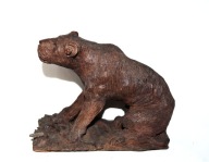 Lampart rzeźba z żelaznego drewna