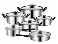 KOMPELT GARNKÓW STALOWYCH PATELNIA 12 CZĘŚCI 6w1