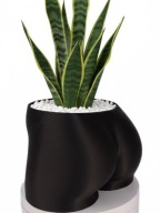 Doniczka Czarna Pupa śmieszny oryginalny prezent gadżet 10 cm wysoka