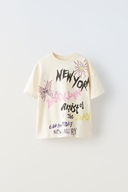 ZARA BLUZKA KOSZULKA Z NADRUKIEM 128 DZIEWCZYNKA