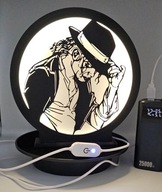 Lampka nocna 3D Król Muzyki Pop – lampa LED, wydruk 3D, dekor muzyczny