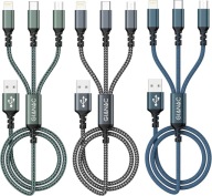 Zestaw kabli USB 3 SZTUKI USB - USB typ C MICRO USB LIGHTNING Gianac 1,2m