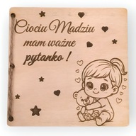 Prośba o zostanie Chrzestnym – drewniana książeczka z grawerem