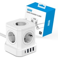 Przedłużacz Kostka Newell GaN Power Cube 9w1 ładowarka 5xAC 3xUSB 1xUSB-C