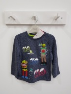 F&F bluzka koszulka długi rękaw świąteczna mikołaj reniferek elf 98 cm