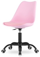 OBROTOWY FOTEL LUGANO| Różowy z poduszką| czarna noga| nowoczesny