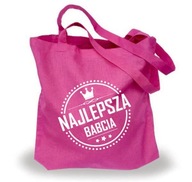 Torba eko bawełniana zakupy prezent dzień BABCI różowa