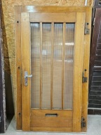 DRZWI Zewnętrzne Dębowe Drewniane Dąb Wejściowe Przeszklone 126x216cm