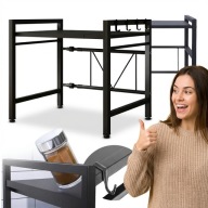 PÓŁKA STOJAK NA MIKROFALÓWKĘ REGAŁ KUCHENNY DWUPOZIOMOWY ROZSUWANY 40-60CM