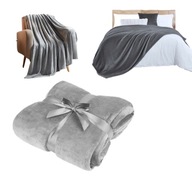 DUŻY CIEPLY MIEKKI KOC POLAROWY NARZUTA NA ŁÓŻKO KANAPE SZARY TESSA 200X220