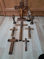 STARE KRZYŻE FIGURKI ZESTAW KRZYŻ KRZYŻYK NAŚCIENNY