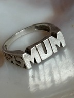 MUM pierścionek obrączka stary srebrny