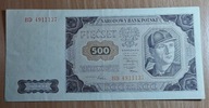 BANKNOT 500 ZŁ WARSZAWA 1 LIPCA 1948 r. SERIA BD 4911137