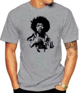 Jimi Hendrix t-shirt koszulka unisex szary bawełna (dł.-74 cm szer.-53 cm)