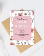 Elegancka kartka A5 z zapytaniem o zostanie Matką Chrzestną + koperta