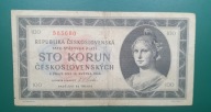 Banknot 100 koron 1945,585680,Czechosłowacja