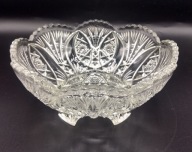 KRZYSZTAŁOWA misa na nóżkach 17cm ŚLICZNA vintage
