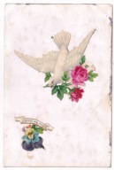 Gołąb z Różami Bratki 1908r. naklejone LITOGRAFIE