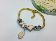 10526 Bransoletka Modułowa Charmsy Usta;Stal