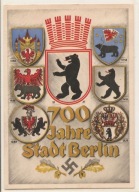 TRZECIA RZESZA -pocztówka -700 lecie Berlina swastyka -obieg 1937 rok