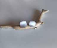 Kolczyki biały kwarc kocie oko srebro 925