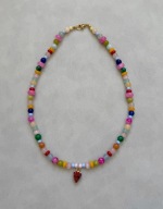 Naszyjnik handmade KOVALI Crazy Color 7 z kolorowych kamieni i koralików