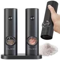 MŁYNEK ELEKTRYCZNY DO SOLI I PIEPRZU PRZYPRAW REGULACJA ZESTAW + PODSTAWKA