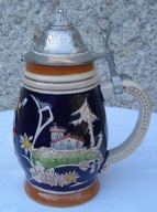 GERZ stary kufel kolekcjonerski do piwa ceramiczny zdobiony