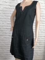 Steilmann czarna sukienka 100% len roz. M