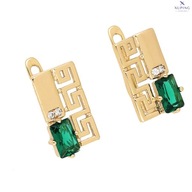 76884 KOLCZYKI 18K POZŁACANE 15/9 MM greckie z kryształkiem